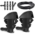 deemars Windshield Washer Nozzles Kit, Front Windshield Spray Nozzles Wiper Spray Washer Jet and Fluid Hose with Connectors for Honda Pilot 2009-2012 2014 2015, Replaces OEM # 76810-SZA-A01ZA