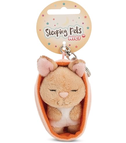 NICI Schlüsselanhänger - Sleeping Pets Hund karamel - 8 cm