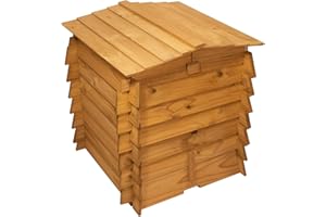 LACEWING Primrose 328L Wooden Compost Bin Beehive Style Composter with Double Hinged Roof 79cm