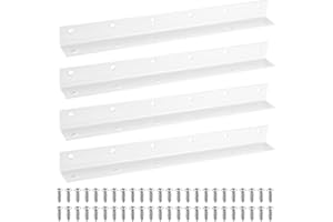 XINGWENHAO 4 soportes angulares para madera, soportes de esquina para cama de jardín elevada, soportes en L de metal blanco para jardines, reparación de juntas de muebles, estantes, armarios, 275 x 25 x 25 mm