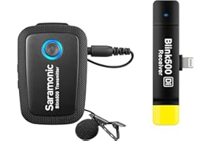 Saramonic Blink500 B3 Sistema microfono lavalier wireless con trasmettitore microfono integrato Ricevitore jack Lightning Apple certificato MFi, microfono per iPhone Vlog Facebook Live Stream