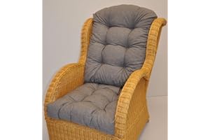 RATTANI Premium Qualität - Polster/Kissen/Ersatzpolster für Rattan Ohrensessel/Rattansessel, Colore Grigio (dunkel grau)