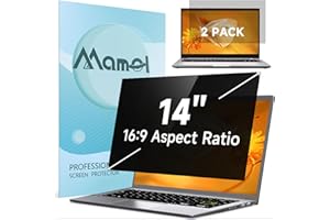 MAMOL 2 Unités 14 Pouces Filtre de Confidentialité Aspect 16:9 pour écran Ordinateur Portable, Compatible avec HP/Dell/Acer/Lenovo/Thinkpad/Samsung/ASUS, Amovible Anti-Lumière Bleu Protection Ecran PC