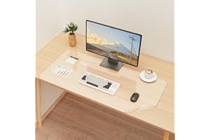 ‎YSAGI YSAGi Schreibtischunterlage Transparent, Klares Großes Mauspad, Wasserdichte Tischunterlage Schreibunterlage Durchsichtig, Tischschutz Unterlage Schreibtisch Zubehör für Büro & Zuhause (80 x 40 cm)