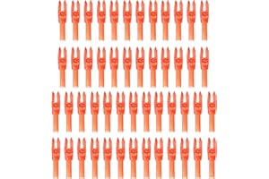 PATIKIL Encoches de Flèche d'Archerie 4,2 mm 0,165", 50 Pièces Insert Clair Encoche de Flèche de Remplacement pour Flèches de Chasse Arc Composé Arc Recurve, Orange