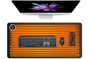 MADALA 2023 Tapis de Souris Chauffant, Tapis de Bureau Chaud avec 2 Modes de Chauffage, Grand Tapis de Souris de Jeu, Tapis de Clavier Chauffant, Bureau et Maison Accessoire de bureau