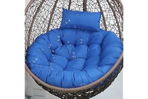 Aocase Coussin Épais Imperméable pour Chaise Balançoire Œuf - Siège Suspendu Confortable avec Oreiller Intégré, Coussin Exterieur Oeuf Suspendu Rotin Durable Jardin/Patio/Intérieur,No14,120×120cm