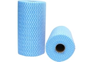 JINYUDOME J Cloths On Rolls, Reusable Cleaning Cloths, Dish Cloth and Dish Towels, Kitchen Cleaning Cloth, 2 Rolls, Total Pack of 200,Blue.