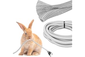 JOTO 10ft - 1/2 inch Cord Protector Wire Loom Tubing Cable Sleeve, Braided Cable Sleeve Split Sleeving Cord Management System for TV Computer Home Theater Office, Protect Pet From Chewing Cords –Grey