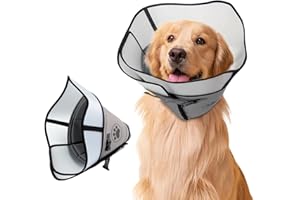 YISIGHT Halskrause Hund Weich, Leckschutz Hund, Schutzkragen Hunde Halskrause, Einstellbarer Hundekragen mit Leckschutz (grau, XL)