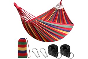 Anyoo Hamac d'extérieur de Camping, en Plein air Portable en Toile, Léger avec Sangles respectueuses des Arbres, Sac de Transport, Parfait pour Le Jardin, Balcon, Patio, la Plage, Randonnée