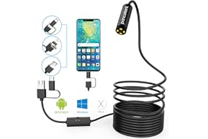 pancellent kamera endoskopowa z autofokusem o rozdzielczości 1944p HD 5 megapikseli, kamera inspekcyjna z półsztywnym kablem, do Mac, Windows, Android (nie jest to iOS) (5 m)