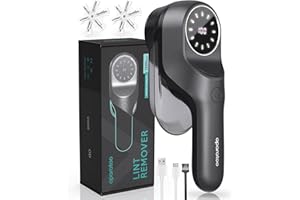 BUBBACARE Levapelucchi Elettrico, Togli Pelucchi Elettrico Portatile con Display LED, 2 Velocità Regolabili, Spazzola a 6 Lame, Levapelucchi Ricaricabile USB per Rimuovere Lanugine, Perfetto per la Famiglia