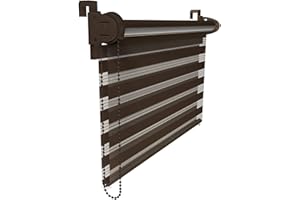 Victoria M. Tenda a Rullo Doppia Klemmfix 85 x 150 cm Marrone Scuro, Tenda Giorno Notte Senza Fori con Supporto Klemmfix