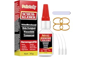 Schuhsohlenkleber, Schuhkleber Extra Stark Wasserfest, Flexibel und Stark Schuhsohlenkleber, Transparent und Schnelltrocknend, Geeignet für Sportschuhe, Sohlen, Stiefel, Sandalen, Leder usw (30g)