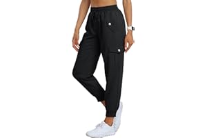 JINSHI Pantalon de Randonnée Femme Cargo Jogging Pantalon Léger Respirant Pantalon Sport Extérieur Trekking avec Multi-Poches