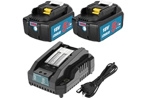 BOETPCR 2X BL1850B de Repuesto para 18V batería + DC18RC Recambio para Cargador 14.4V-18V DC18RCT DC18RD BL1860B BL1860 BL1850 BL1840 BL1830 LXT-400 con indicador LED (Azul)