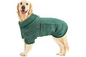 Woiil Dog Drying Coat, Super Absorbent Dog Towel, Super Soft, Fast Drying, Premium Pet Bath Towels for Dogs and Cats,Green, Medium