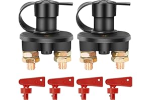 LXYANW Interruptor de Desconexión del Aislador de Batería, 2 piezas Desconectador de Bateria de coche 12V / 24V Interruptor de apagado de batería para Coche Barco RV ATV Vehículos