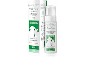 Dermocura Shampoo Secco per Cani e Gatti Nutriente e Igienizzante per Pelo Lungo e corto - Shampoo per Cani Senza Risciacquo | Profumazione Duratura con Azione Anti-Irritazione Anti-prurito 150ml