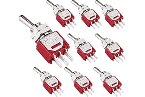 CLDIY vippströmbrytare PÅ/PÅ 2 positioner 3 stift SPDT Mini Micro AC 250 V/1,5 A 120 V/3 A 10 stycken