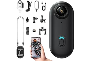 YADAYUKI Cámara de acción WiFi, HD 1080P Mini Sportkamera mit 32 GB Speicherkarte , 360° Kleine Action Kamera, Fahrrad Video Kamera, Motorrad Helm Kamera mit Vielfältigem Zubehör für Reisen/ Outdoor /Haustiere
