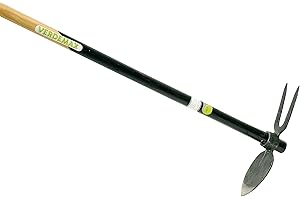 Verdemax 6120 - Zappa a Forma di Cuore con Manico in Frassino FSC e coltivatore a 2 rebbi, 140 cm