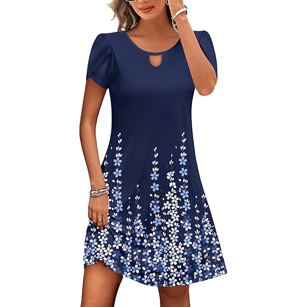 GRMLRPT Casual jurk voor dames, boho, lichte zomerjurk, mouwloos, V-hals, elegant, kort, strandjurk, bloemen, luchtige jurk, Hawaïjurk, basic, meerkleurig, S-XXL), grijs, M