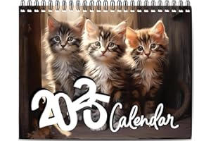 ZITUZY Calendario de gatos 2025, calendario de gatitos, calendario de pared 2025, planificador familiar, calendario de pared de gatitos, calendario mensual de planificación para el hogar, oficina,