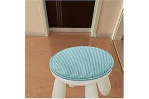 ILiemao Cuscino Rotondo per Sedia, con Fibbia Antiscivolo, Morbido, Cuscino Rotondo per Sgabello per Sgabello/Giardino/Interni/Esterni/Casa(Z7,1PC_Diameter 35CM)