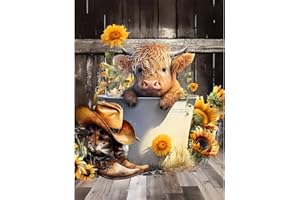 PUJEKNM DIY Paint by Numbers for Adults, Highland Cow Canvas Oil Painting Kit for Adults, Animal Craft Art Painting Kit Acrylic Pigment Drawing Paintwork for Gift Home Wall Decor 12x16 inch (Without Frame)