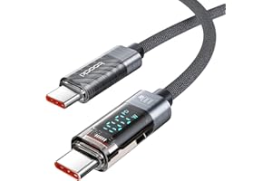 toocki Kabel USB C na USB C, 100 W, 1 m, szybkie ładowanie, z wyświetlaczem LED, nylonowy kabel USB C PD QC5.0 do iPhone’a 16/16 Pro / 16 Pro Max, MacBooka Pro/Air, iPada Pro/Air, Galaxy S24/S23