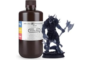 ELEGOO 405nm ABS-Like Resin 3.0, LCD UV Rapid Resin High Precision, Not Brittle, Improved Strength and Toughness for LCD/DLP 3D Printer, Photopolymer Resin, 1000 g, Smoky Black