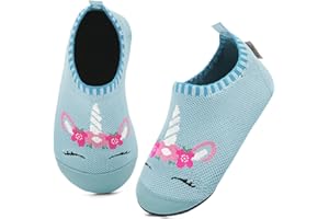 Kyopp Hausschuhe Kinder Junge Mädchen Pantoffeln Atmungsaktive Rutschfest Turnschläppchen Weich Barfussschuhe für Lauflernschuhe Kindergarten Slippers Gr.20-35