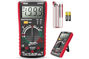 KWOXET Multimètre Numérique, Voltmètre Ampèremètre avec TRMS 2000 Points, Instrument de Mesure CAT II 1000V, CAT III 600V, Mesure de Capacité, Résistance, Courant AC et DC, Tension AC et DC.
