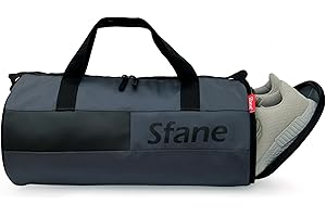 Sfane Polyester 23cms Duffle/Shoulder/Gym Bag for Men & Women with Separate Shoe Compartment (Grey)