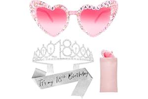 Bingtoo Occhiali da sole di compleanno, corona e fascia per donne, corona di compleanno, adulti, decorazione di compleanno