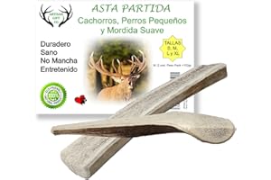 ARTISAN GIFT CO Hueso Asta de Ciervo Partida para Cachorros y Perros Masticadores Suaves, Peso min. Pack 102gr. (M Pack 2 und.)