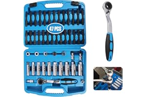 PARAOUTIL 47 pièces coffret démontage têtes d'amortisseur outil demontage amortisseur voiture pour le montage et démontage têtes amortisseurs et d'écrou jambe force d'amortisseur