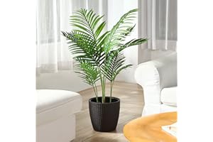 ‎FOPAMTRI Fopamtri Künstliche Areca Palme 110 cm Fake Palm Tree 10 Stämme Faux Tree für Indoor Outdoor Modern Decor Feaux Dypsis Lutescens Pflanzen im Topf für Home Office (1 Stück)