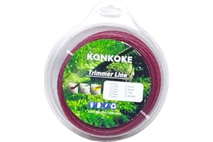 konkoke Filo decespugliatore, Filo elicoidale in Nylon Universale per decespugliatore e Tosaerba (⌀2.7mm-65m-450g, Burgundy/Elicoidale)