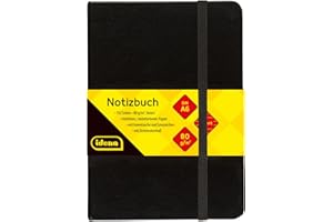 ‎IDENA Idena 209285 - Notatnik DIN A6, w linie, papier kremowy, 192 strony, 80 g/m², twarda okładka w kolorze czarnym, 1 szt.