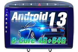 AneQu pour Peugeot 308/408 Androidradio, Carplay Android 13 GPS pour Peugeot 308SW (2007-2013) Écran Tactile 9 Pouces bul-Ray Car Play Android aotu, 8-Core 64 Go ROM 4 Go/Let/NAVI/GPS/WiFi (Noir)