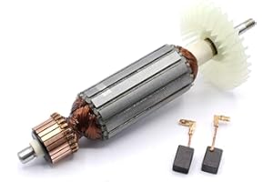 HOBBYPOWER24 Anker Moteur rotor avec ventilateur et brosses de charbon pour Makita PJ7000, GA4530, GA5030, GA5030R