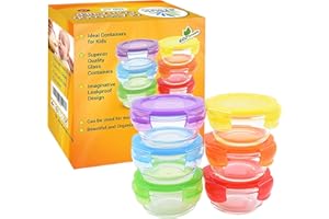 ARSUK Petit pot Conservation bébé Verre Avec Sans BPA Hermétique Couvercle (200 ml, 6 pièces) - Réutilisable Boite Conservation Alimentaire pour Congélation, Meal Prep et Utilisation au Micro ondes