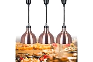 VFDZ Lampada di Calore Buffet, Commerciale Lampada Riscaldante per Alimenti, Scaldavivande da Cucina, Lampade a Sospensione per Cibo Riscaldante, Lunghezza Regolabile 60-180 cm(Size:3pcs)