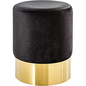 Riess Ambiente Eleganter Sitzhocker MODERN BAROCK SAMT schwarz Gold