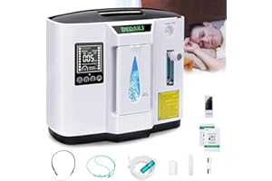 DEDAKJ Oxygen Concentrator Portable, Stable Adjustable 30%-93% Concentration Oxygen, 1-7L/min Oxygen Flow Adjustable, Suitable for Home and Personal Care