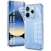 URUCHI Crystal Şeffaf Kılıf Redmi Note 10 Pro/Note 10 Pro Max i&ccedil;in, [Sararma &Ouml;nleyici] [Kamera Koruma] [Askeri Sınıf D&uuml;şme Te