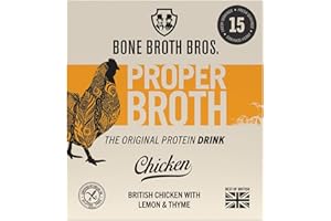 BONE BROTH BROS. Premium Chicken Bone Broth | 15 Fresh Servings | Gluten Free | Keto and Paleo Friendly | High in Protein | Low in fat and carb | Rich Source of Collagen